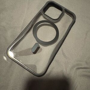 Clear and Black Phone Case For a 15 Pro Max.